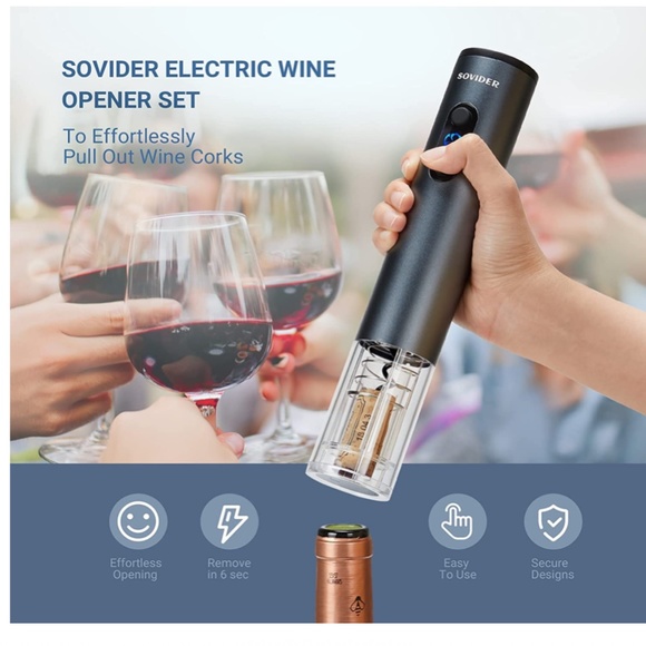 NEW Electric Wine Opener Set W/ Rechargeable Batteries - Picture 5 of 7